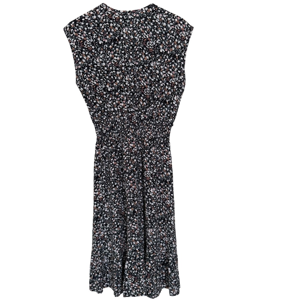 Rails Ashlyn Smocked Waist Ditsy Floral Midi Dress M Ivy Black/White Floral NEW - Picture 6 of 11